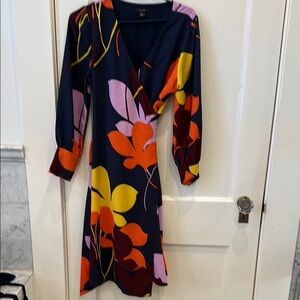 Halogen Colorful Floral Wrap Dress